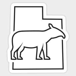 Utah Horse - Tapir  (black outline) Sticker